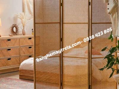 Bình phong mây tự nhiên lưới mắt cáo 4