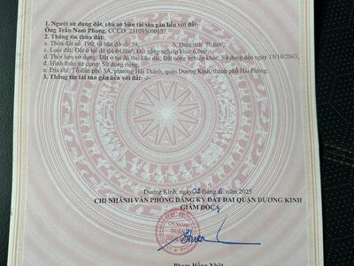 Cần Bán lô đất 70m tại phố Hải Châu thuộc Hải Thành Dương Kinh cũ 5