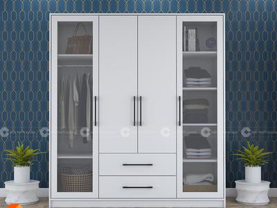 Tủ Quần Áo Cánh Kính Cánh Mở Hiện Đại 1