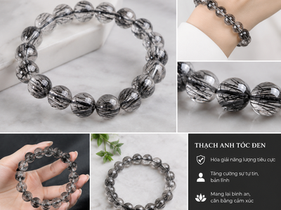 Vòng Tay Thạch Anh Tóc Đen Hộ Mệnh Chân Ngã 0