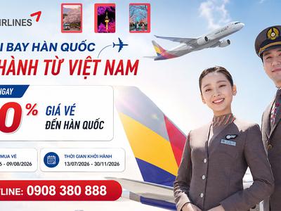Hãng Asiana Airlines đang giảm 10 giá vé đi Hàn Quốc 0