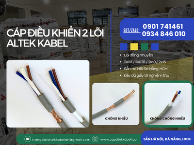 Cáp mềm, cáp điều khiển Altek Kabel 2x0.5/ 2x0.75/ 2x1.0/2x1.5 3