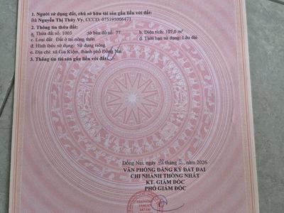 Bán đất chính chủ   giá đầu tư chỉ 530 triệu - gia kiệm, thống nhất, đồng nai 1