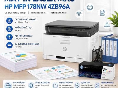 Máy in laser màu HP MFP 178NW 4ZB96A 0