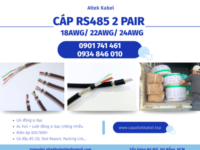 Cáp rs485 2 pair 18awg/ 2 pair 22awg/ 2 pair 24awg Altek Kabel 1