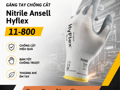 Găng Tay Chống Cắt Nitrile Ansell Hyflex 11-800 0