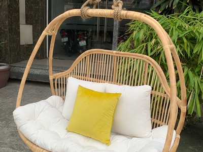 Xích đu đôi mây tự nhiên treo trần nhà 0
