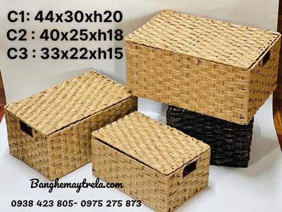 Giỏ chữ nhật đựng đồ giả mây 1