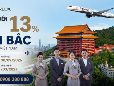 STARLUX Airlines triển khai ưu đãi vé đi Đài Bắc đến 13 0