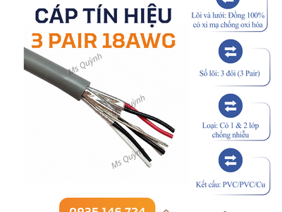 Cáp tín hiệu vặn xoắn 3 Pair 18AWG Altek Kabel 1