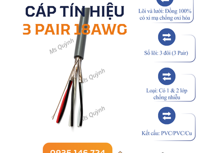 Cáp tín hiệu vặn xoắn 3 Pair 18AWG Altek Kabel 0