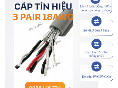 Cáp tín hiệu vặn xoắn 3 Pair 18AWG Altek Kabel 2