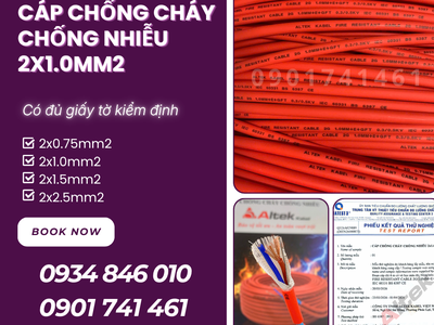 Dây tín hiệu chống cháy chống nhiễu 2x1.0 Altek kabel sẵn Đà Nẵng, Huế, Bình Định 0
