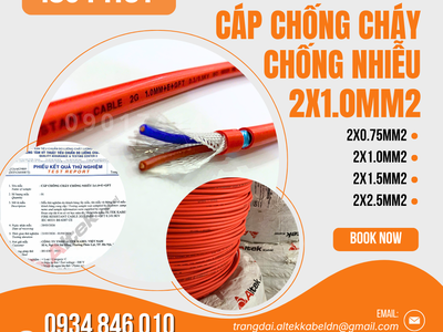 Dây tín hiệu chống cháy chống nhiễu 2x1.0 Altek kabel sẵn Đà Nẵng, Huế, Bình Định 1