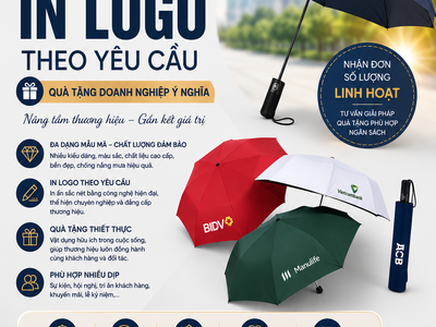 Ô Dù Cầm Tay In Logo theo Yêu Cầu-Sản xuất ô dù cầm tay in logo hồ chí minh 0
