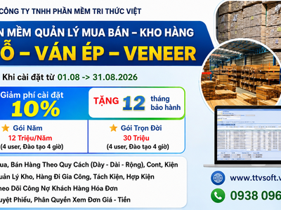 Ưu đãi cài đặt phần mềm kinh doanh gỗ tự nhiên, ván ép, veneer 0