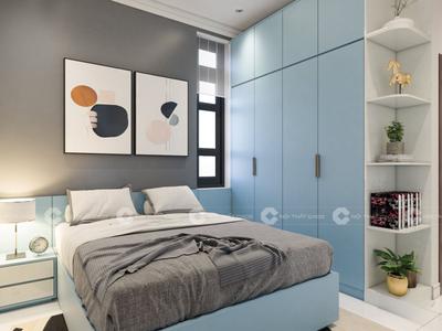 Combo Giường Tủ Phòng Ngủ Gỗ Công Nghiệp MDF Màu Xanh Độc Đáo 2