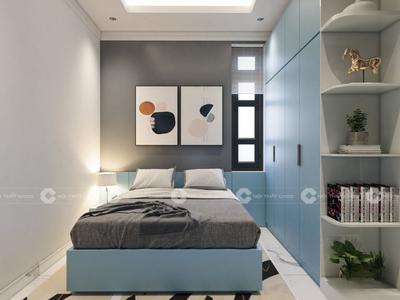 Combo Giường Tủ Phòng Ngủ Gỗ Công Nghiệp MDF Màu Xanh Độc Đáo 1
