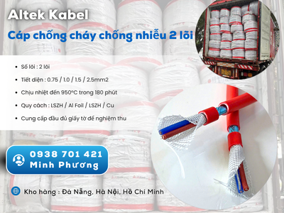 Cáp chống cháy chống nhiễu 2 lõi   Hàng sẵn kho, giao nhanh toàn quốc Đà Nẵng, HN 1