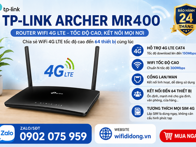 Bộ phát WiFi 4G TP-Link MR400 siêu tốc 0