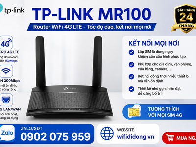 TP-Link MR100: Bộ phát WiFi 4G siêu tốc 0