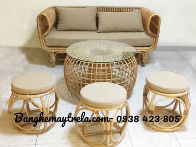 Bàn ghế mây tự nhiên cho phòng khách nhỏ 5
