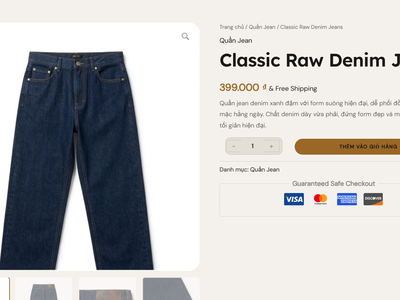 Classic Raw Denim Jeans Quần Jean Denim Nam Bền Đẹp, Dễ Phối Đồ 0