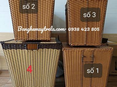 Thùng đựng đồ nhựa giả mây 1