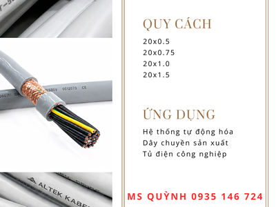 Cáp điều khiển 20x0.75 rvvp Altek Kabel 2
