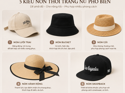 5 kiểu nón thời trang nữ dễ phối đồ 0