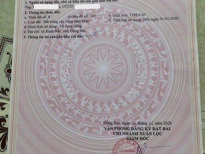 Chính chủ cần bán đất xuân bắc đồng nai 2 sổ diện tích lớn - xã xuân bắc, tỉnh đồng nai 0