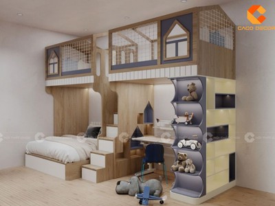 Giường Tầng Gỗ MDF Đa Năng Cho Phòng Ngủ Của Bé 1