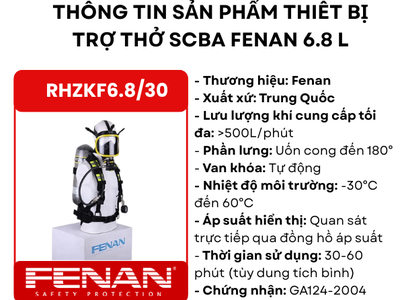 Thiết bị thở SCBA FENAN 6.8L bảo vệ hô hấp cho ngành hóa chất 0