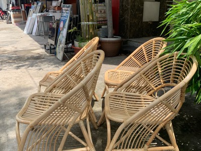 Bàn ghế mây uống trà 2