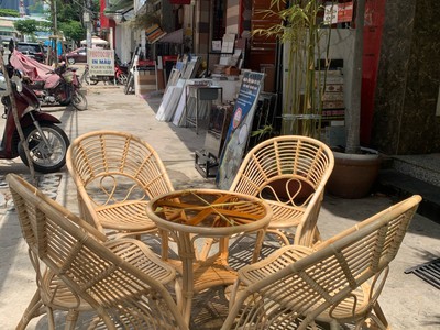 Bàn ghế mây uống trà 4