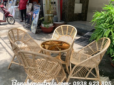 Bàn ghế mây uống trà 6