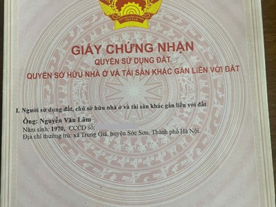 Chính chủ bán đất sổ đỏ hồng kỳ, sóc sơn - 102m2, trục đường liên thôn, tiềm năng tăng giá 1