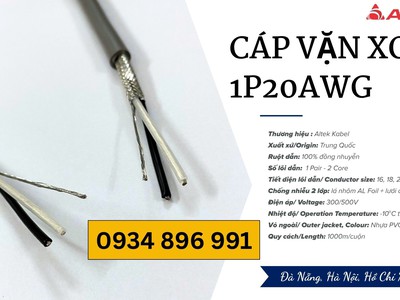 Dây Cáp Vặn Xoắn 1 Pair 20 AWG Chống Nhiễu Phân Phối Huế, Quảng Trị, Đà Nẵng 1