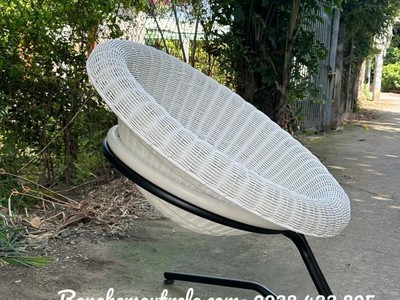 Ghế mây nhựa tròn ban công 0