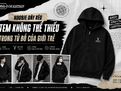 Hoodie dây kéo Item linh hoạt cho phong cách trẻ trung 0