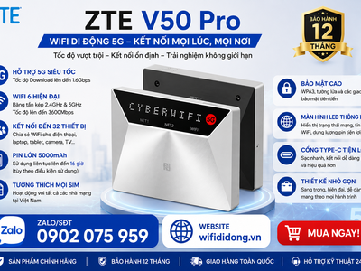 Trải nghiệm wifi 5G cùng ZTE V50 Pro 0