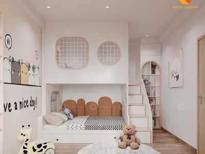 Giường Tầng Gỗ Công Nghiệp Hiện Đại Cho Bé 1
