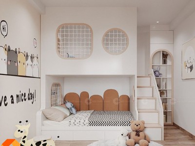 Giường Tầng Gỗ Công Nghiệp Hiện Đại Cho Bé 2
