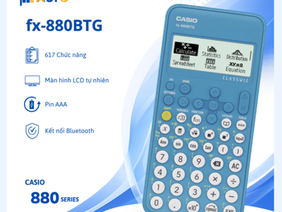 Máy tính Casio FX-880BTG Blue Premium   Thiết kế hiện đại, hỗ trợ học tập hiệu quả 0