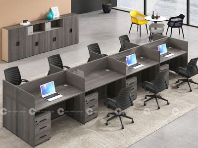 Cụm Bàn Làm Việc Nhân Viên Gỗ MDF Hiện Đại 1