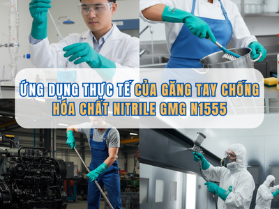 Găng Tay Nitrile GMG N1555 Lựa Chọn Bảo Vệ Tay Khi Làm Việc Với Dầu Và Hóa Chất 2