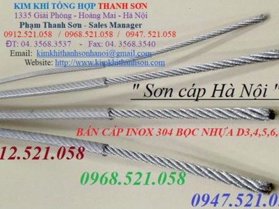 Gọi luôn 0968521058 bán dây cáp Inox 304 bọc nhựa,cáp cột cờ,cáp cầu thang, tay quay ròng rọc cột cờ 3