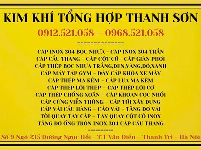 Gọi luôn 0968521058 bán dây cáp Inox 304 bọc nhựa,cáp cột cờ,cáp cầu thang, tay quay ròng rọc cột cờ 9