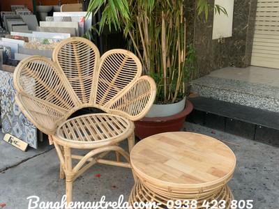 Ghế mây tự nhiên cánh hoa 2