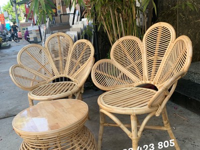 Ghế mây tự nhiên cánh hoa 4